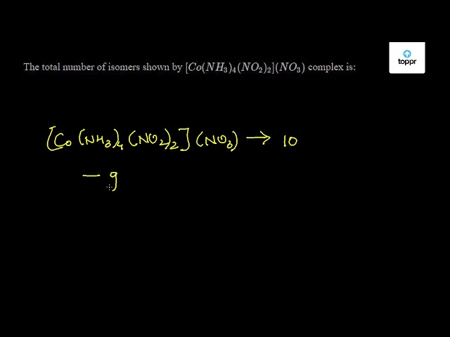 The Total Number Of Isomers Shown By Co Nh No No Complex Is