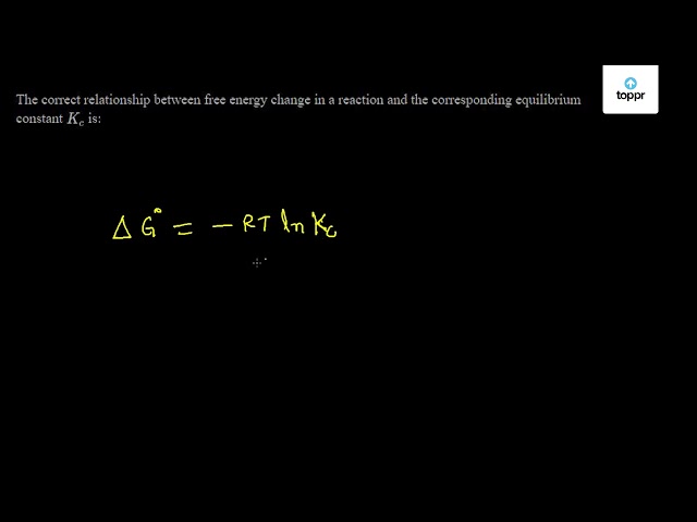 the-correct-relationship-between-free-energy-change-in-a-reaction-and