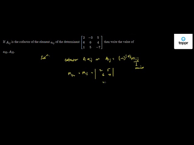 If A ij is the cofactor of the element a ij of the determinant