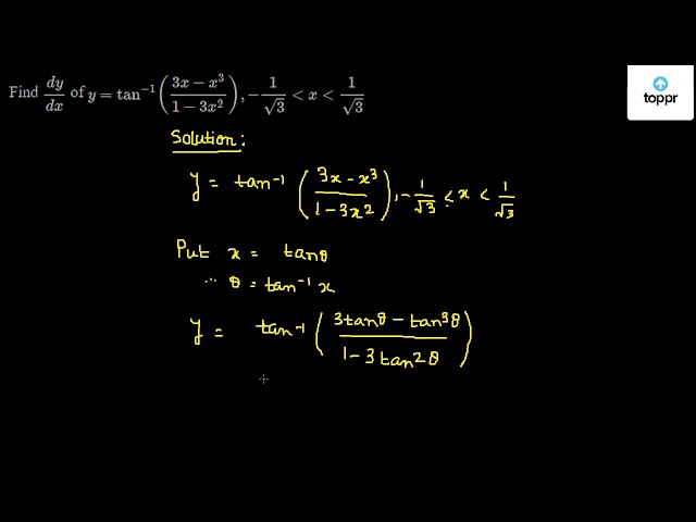 Find Dy Dx Of Y Tan 1 3x X 3 1 3x 2 1 3 X 1 3