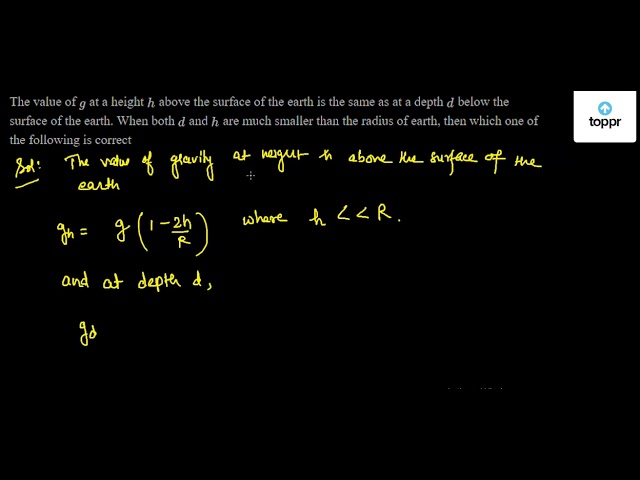 the-value-of-g-at-a-height-h-above-the-surface-of-the-earth-is-the-same