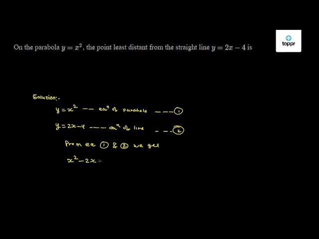 On The Parabola Y X 2 The Point Least Distant From The Straight Line Y 2x 4 Is