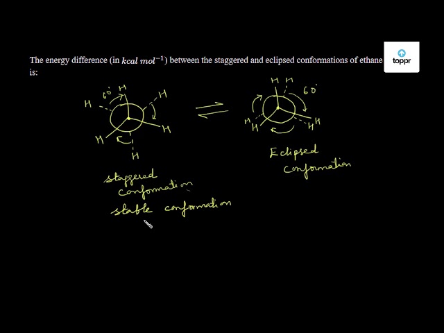 The energy difference (in kcal mol^-1 ) between the staggered and ...