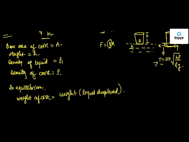 SOLVED: Floating and Density A fishing bobber made of cork floats with  one-tenth of its volume below the water's surface. What is the density of  cork?