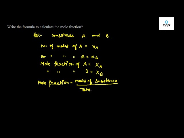 Mole fraction formula