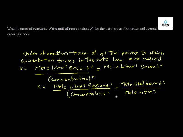 what-is-order-of-reaction-write-unit-of-rate-constant-k-for-the-zero