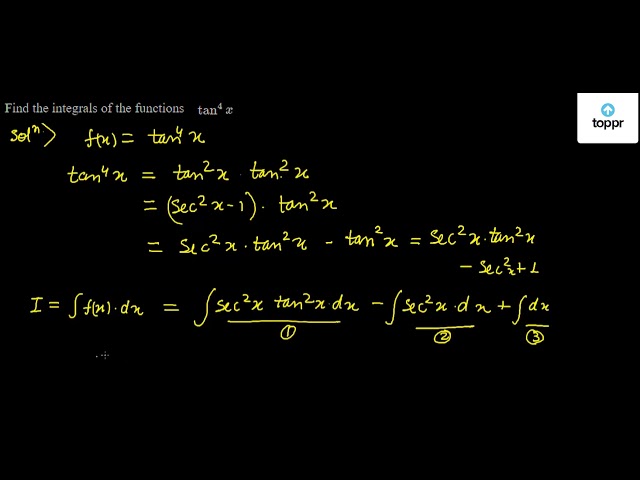 Solved Find The Integrals Of The Functions Tan 4x