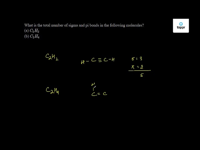 What are the total number of sigma and pi bonds in the following