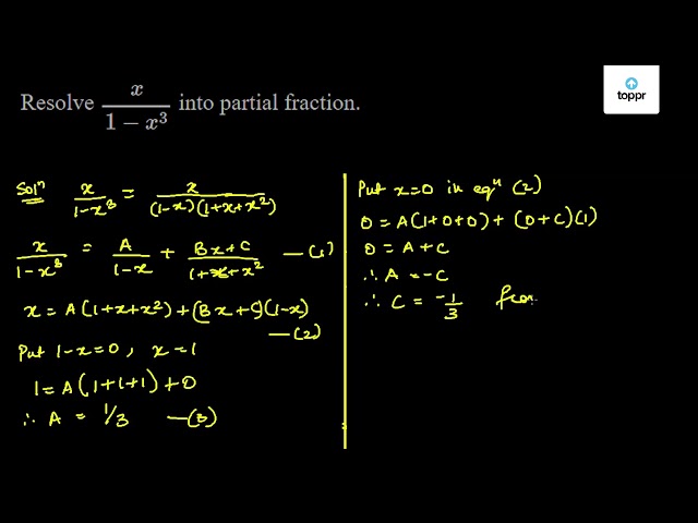 Resolve X 1 X 3 Into Partial Fraction