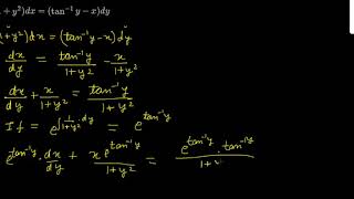 Solve 1 Y 2 Dx Tan 1y X Dy