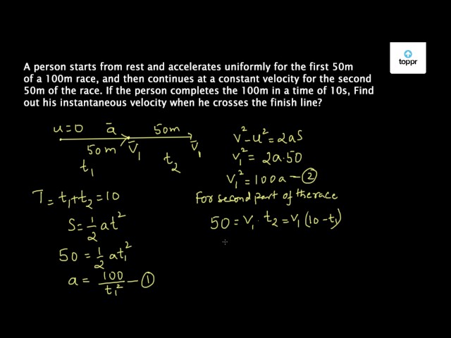 A Person Starts From Rest And Accelerates Uniformly For The First 50 M ...