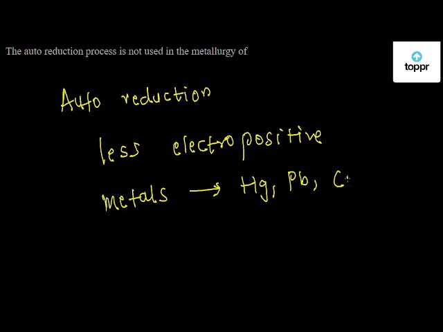 the-auto-reduction-process-is-not-used-in-the-metallurgy-of