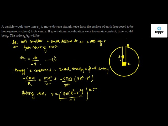 A particle would take time t1 to move down a straight tube from the ...