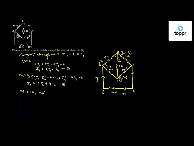 Determine The Current In Each Branch Of The Network Shown In Fig