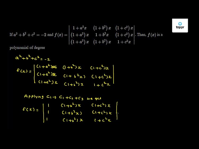 If A 2 B 2 C 2 2 And F X 1 A 2x 1 B 2 X 1 C 2 X 1