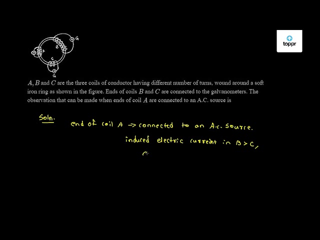 A, B And C Are The Three Coils Of Conductor Having Different Number Of ...