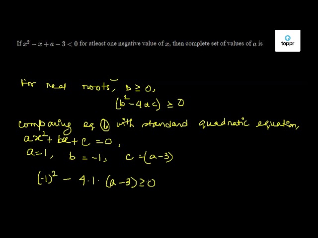 If x^2 - x + a - 3