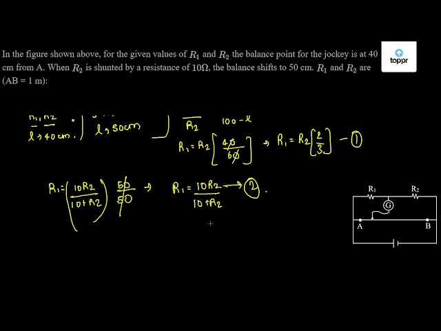 In the figure shown above, for the given values of R1 and R2 the ...