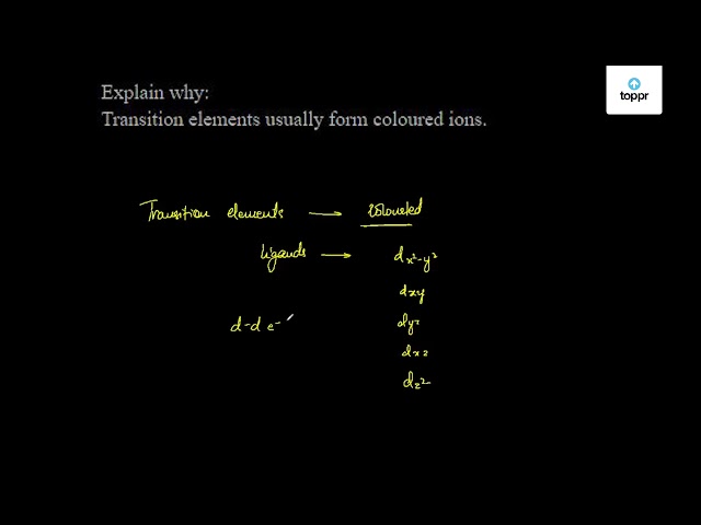 Why Are Transition Elements Colored