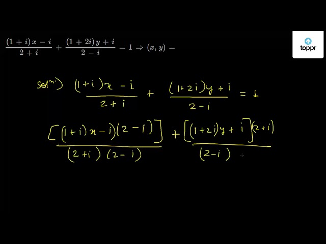 (1 + i) x - i/2 + i + (1 + 2i) y + i/2 - i = 1 (x, y)