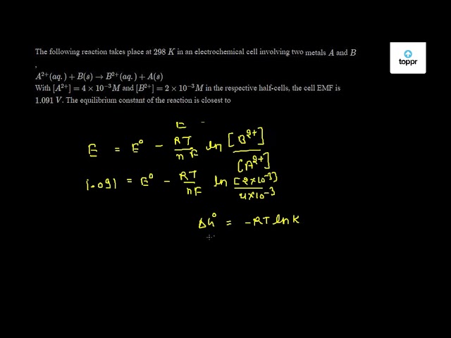 Cr S 3ag Ag 0 1m Aq 0 1m Ag S 1 140 94 3 212 2 295 4 422 17 The Cell Zn Zn2 I Cu2 Im Cu Ecell 1 10 V Was Allowed To Be Completely Discharged At 298 K The Relative Concentration Of