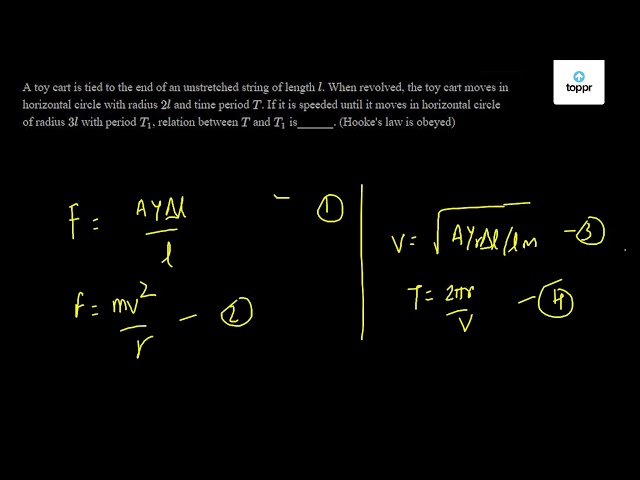 A toy cart is tied to the end of an unstretched string of length l ...
