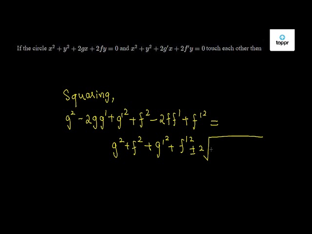 He Fire Re Ople Ne Olar If X Y R 1 2 3 4 Be The Points Of Intersection Of The Parabola Yz X2 Y2 2gx 2fy