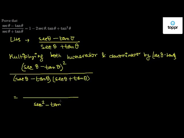 Prove That Sectheta Tanthetasectheta Tantheta 1 2sectheta Tantheta Tan 2theta