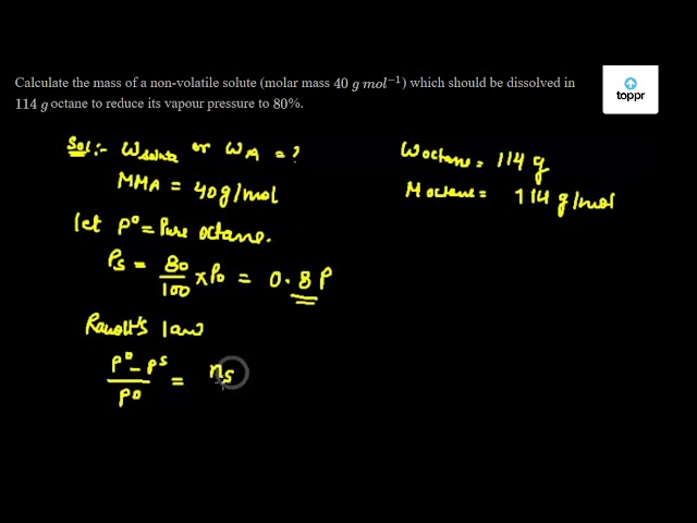 Molecular mass of octane