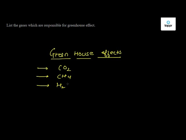 List The Gases Which Are Responsible For Greenhouse Effect