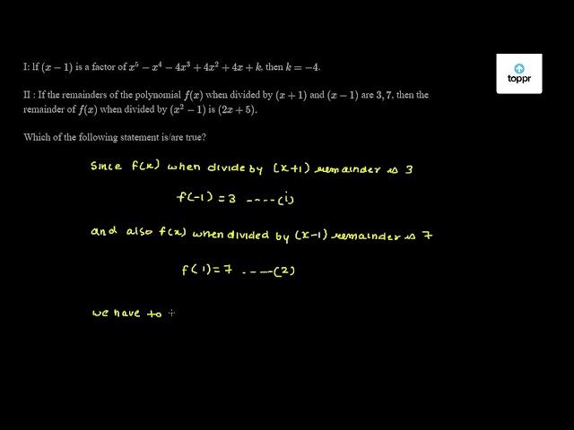 i-lf-x-1-is-a-factor-of-x-5-x-4-4x-3-4x-2-4x-k-then-k