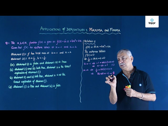 Let A,b∈ R Be Such That The Function F Given By F(x) = |x| + Bx^2 + Ax ...