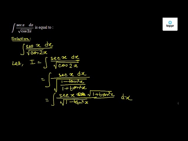 1 secx is equal to