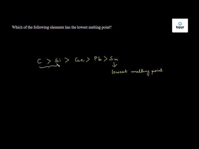 which-of-the-following-elements-has-the-lowest-melting-point